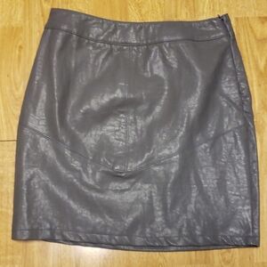 NWT gray vegan leather miniskirt LF sz small